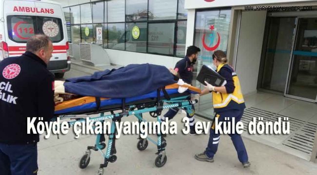 Köyde çıkan yangında 3 ev küle döndü