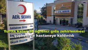 Yurtta kalan 35 öğrenci gıda zehirlenmesi şüphesiyle hastaneye kaldırıldı