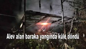 Alev alan baraka yangında küle döndü