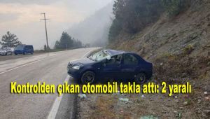 Kontrolden çıkan otomobil takla attı: 2 yaralı