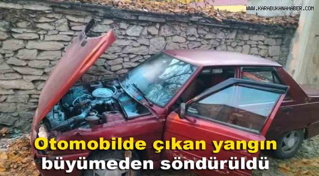 Otomobilde çıkan yangın büyümeden söndürüldü