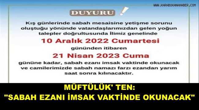 Müftülük' ten: