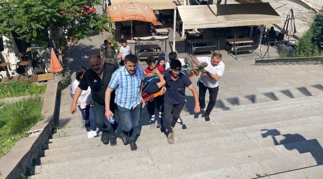 Beton zemine düşen işçi yaralandı