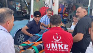 Beton zemine düşen işçi yaralandı