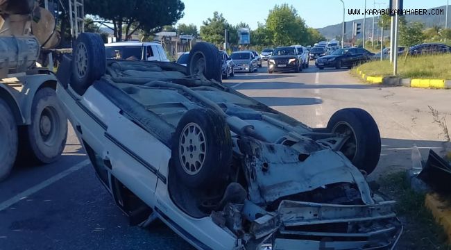 Otomobile çarpmamak için takla attı: 1 yaralı