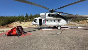 Karabük'te orman yangınlarına önlem olarak helikopter konuşlandı