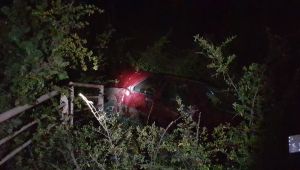 Otomobil bariyeri aşıp şarampole uçtu: 1 yaralı