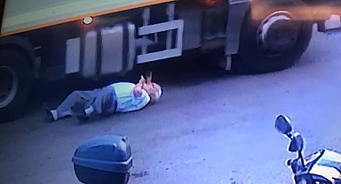 Çöp kamyonunun üzerinden geçip sürüklediği yaşlı adam ağır yaralandı