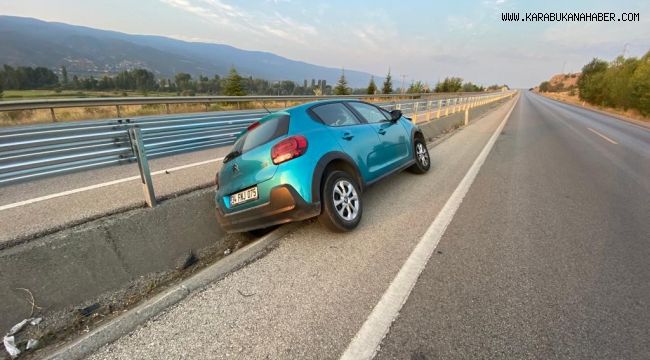 D-100'de otomobil su kanalına düştü: 5 yaralı
