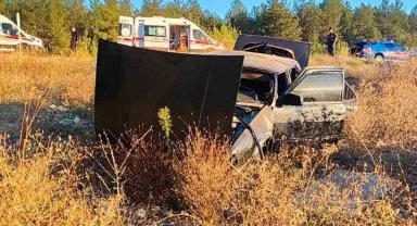 Otomobil karşı şeride geçip tarlaya uçtu: 1 yaralı