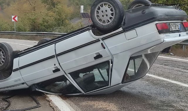 Takla atan araçtan sağ çıktılar