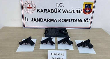 Karabük'te 4 adet ruhsatsız tabanca ele geçirildi