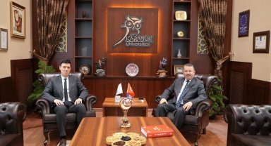 KBÜ Rektörü Kırışık TÜİK Bölge Müdürü Güder ile bir araya geldi