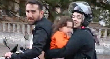 Motosikletle tehlikeli yolculuklar görüntülendi