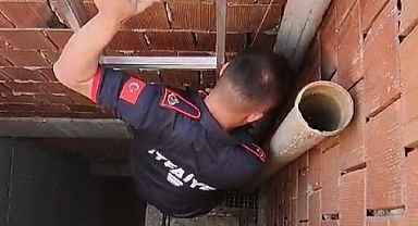 Havalandırmada mahsur kalan yavru güvercinler kurtarıldı