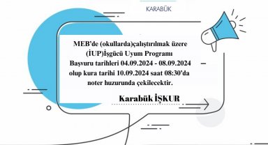 Karabük'te İşgücü Uyum Programı başvuruları başladı
