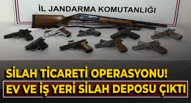 Silah ticareti operasyonu! Ev ve iş yeri silah deposu çıktı