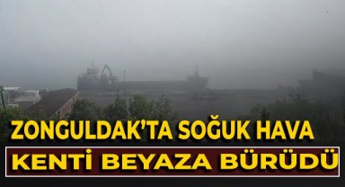 Zonguldak'ta soğuk hava kenti beyaza bürüdü