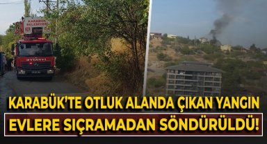 Otluk alanda çıkan yangın evlere sıçramadan söndürüldü