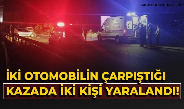 Zonguldak'ta iki otomobilin çarpıştığı kazada 2 kişi yaralandı