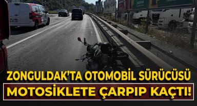 Zonguldak'ta otomobil sürücüsü, motosiklete çarpıp kaçtı!