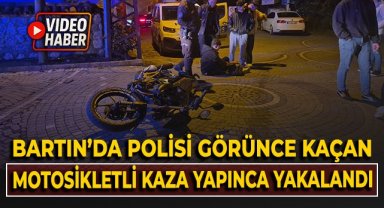 Polisi görünce kaçan motosikletli, kaza yapınca yakalandı