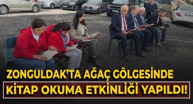 Zonguldak'ta ağaç gölgesinde kitap okuma etkinliği yapıldı