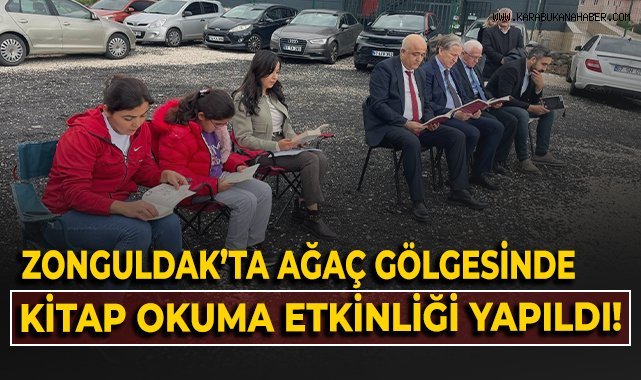 Zonguldak'ta ağaç gölgesinde kitap okuma etkinliği yapıldı