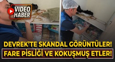 Devrek'te skandal görüntüler! Fare pisliği ve kokuşmuş etler!