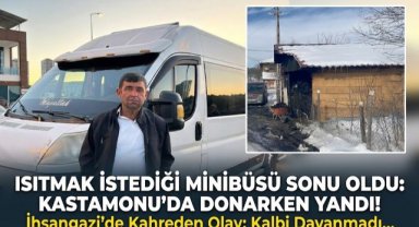 Alevlere teslim olan minibüsünü izlerken kalbine yenik düştü