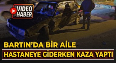 Bartın'da bir aile hastaneye giderken kaza yaptılar: 4 yaralı