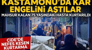 Kar sebebiyle köyde mahsur kalan hasta için seferber oldular