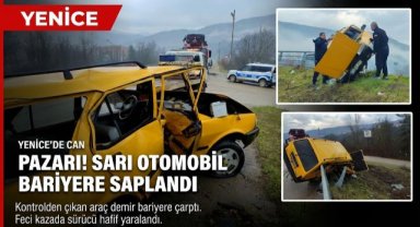 Karabük’te otomobil demir bariyere çarptı: 1 yaralı