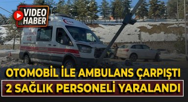 Otomobil ile ambulans çarpıştı: 2 yaralı