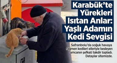 Yaşlı adamın sokak kedilerine şefkati yürekleri ısıttı