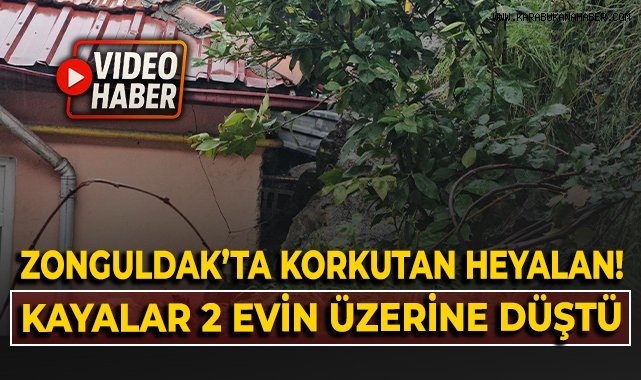 Zonguldak'ta korkutan heyelan! Kayalar 2 evin üzerine düştü!