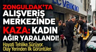 Zonguldak’ta Mağazada Korkunç Kaza: Kadın Merdivenlerden Düştü