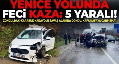Karabük’te iki otomobil kafa kafaya çarpıştı: 5 yaralı