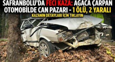 Karabük'te otomobil ağaca çarptı: 1 ölü, 2 yaralı