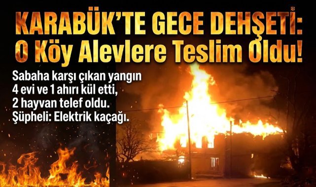 Ovacık'ta yangın! 4 ev ve 1 ahır küle döndü!