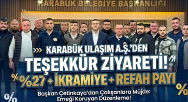 Ulaşım A.Ş. Çalışanlarından Başkan Çetinkaya’ya Teşekkür