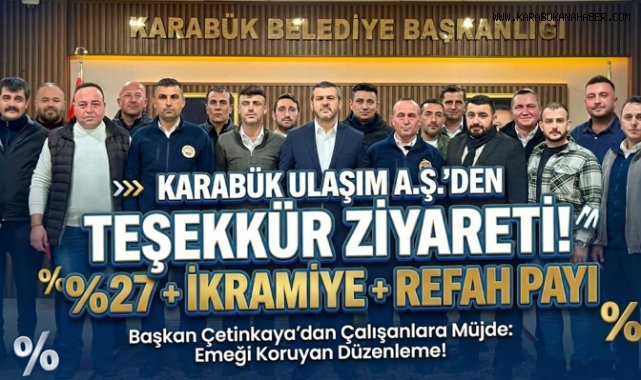 Ulaşım A.Ş. Çalışanlarından Başkan Çetinkaya’ya Teşekkür