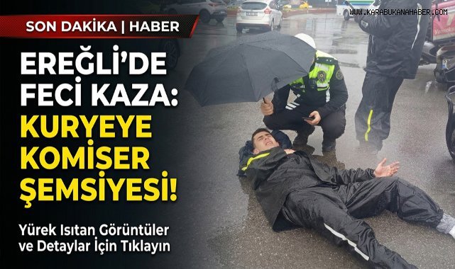 Komiserden örnek davranış, yaralı kuryenin başından ayrılmadı
