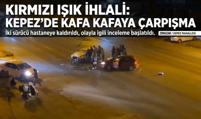 Otomobiller kafa kafaya çarpıştı; 2 yaralı