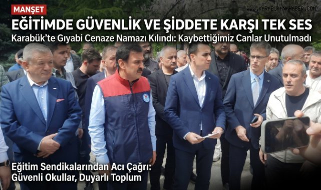 Şehit öğretmen ve öğrenciler için gıyabi cenaze namazı kılındı