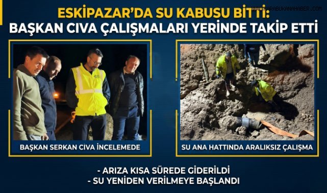Başkan Serkan Cıva Su Hattı Çalışmalarını Yerinde İnceledi