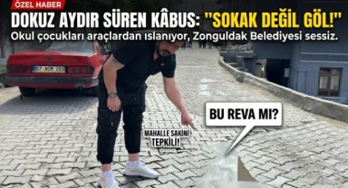 Bozuk yolda ıslanan çocuklar için tepki gösterdi