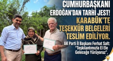 AK Parti'den Üyelere Cumhurbaşkanı Erdoğan İmzalı Teşekkür Belgesi