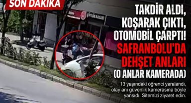 Aldığı takdir belgesinin sevinciyle koşarken otomobil çarptı