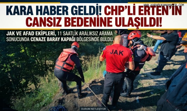 Filyos Çayı'nda akıntıya kapılan Erten'in cansız bedenine ulaşıldı